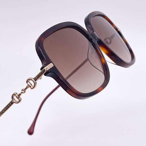 NEW GUCCI GG0884SA 002 HAVANA BROWN SQUARE GUCCI SUNGLASSES - Picture 10 of 14